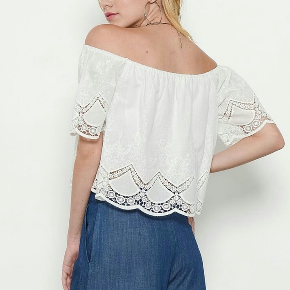 Off The Shoulder Eyelet Top - Picture 3 of 5